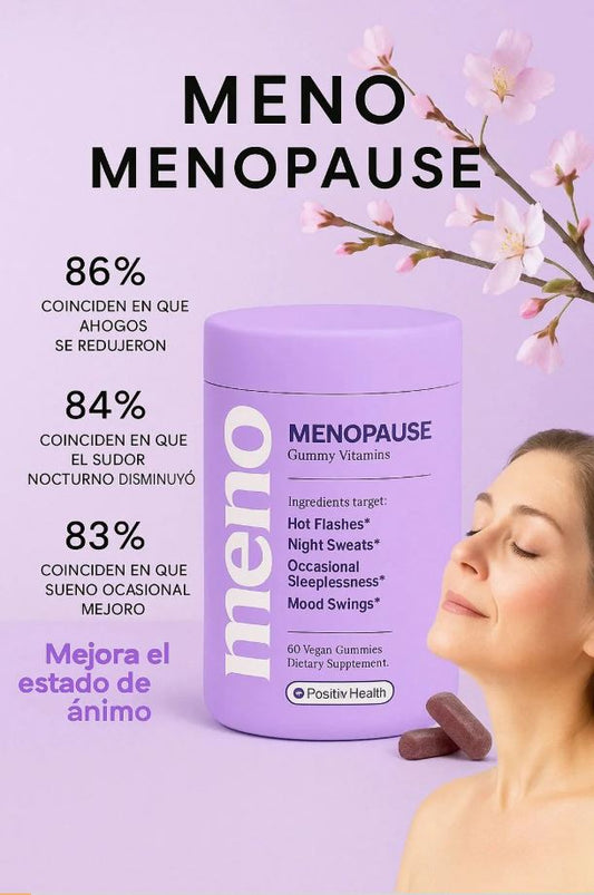 MENO® Gomitas para la Menopausia – Sofocos, Sudor Nocturno y Ánimo